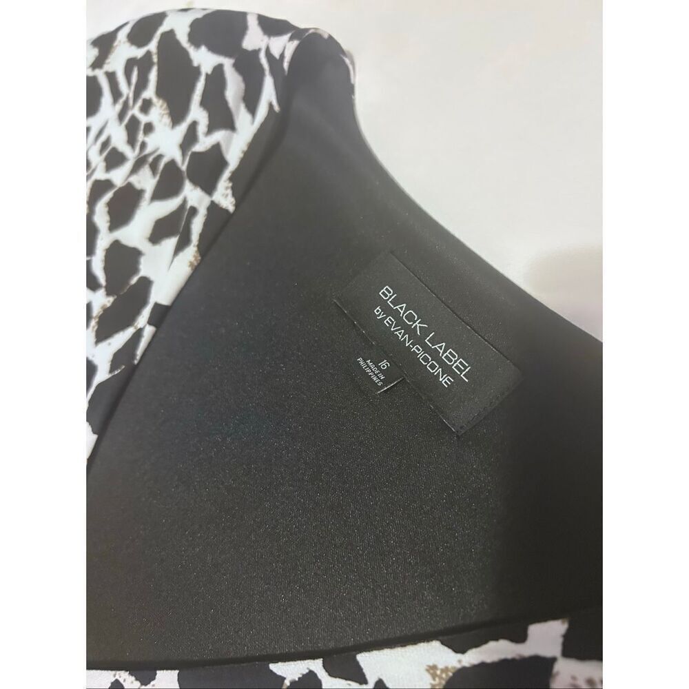 Evan Picone Black Label Size16 Animal Print V-Neck Flowy Dress Cap Sleeve NEW - Picture 7 of 11